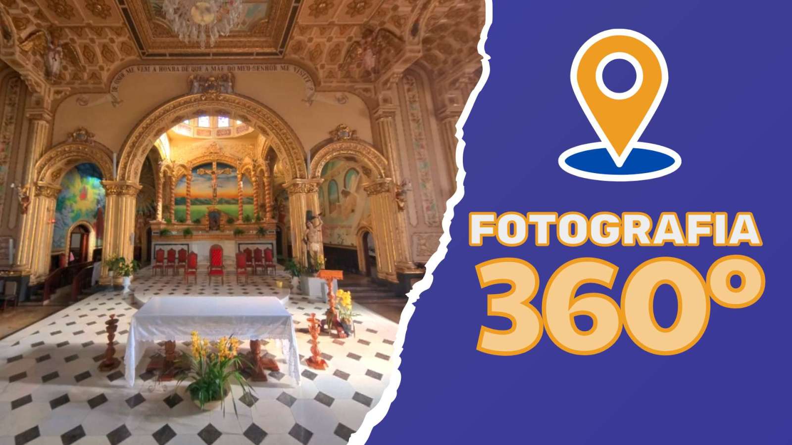 Louveira: Igreja São Sebastião – Interior – fotografia 360 graus